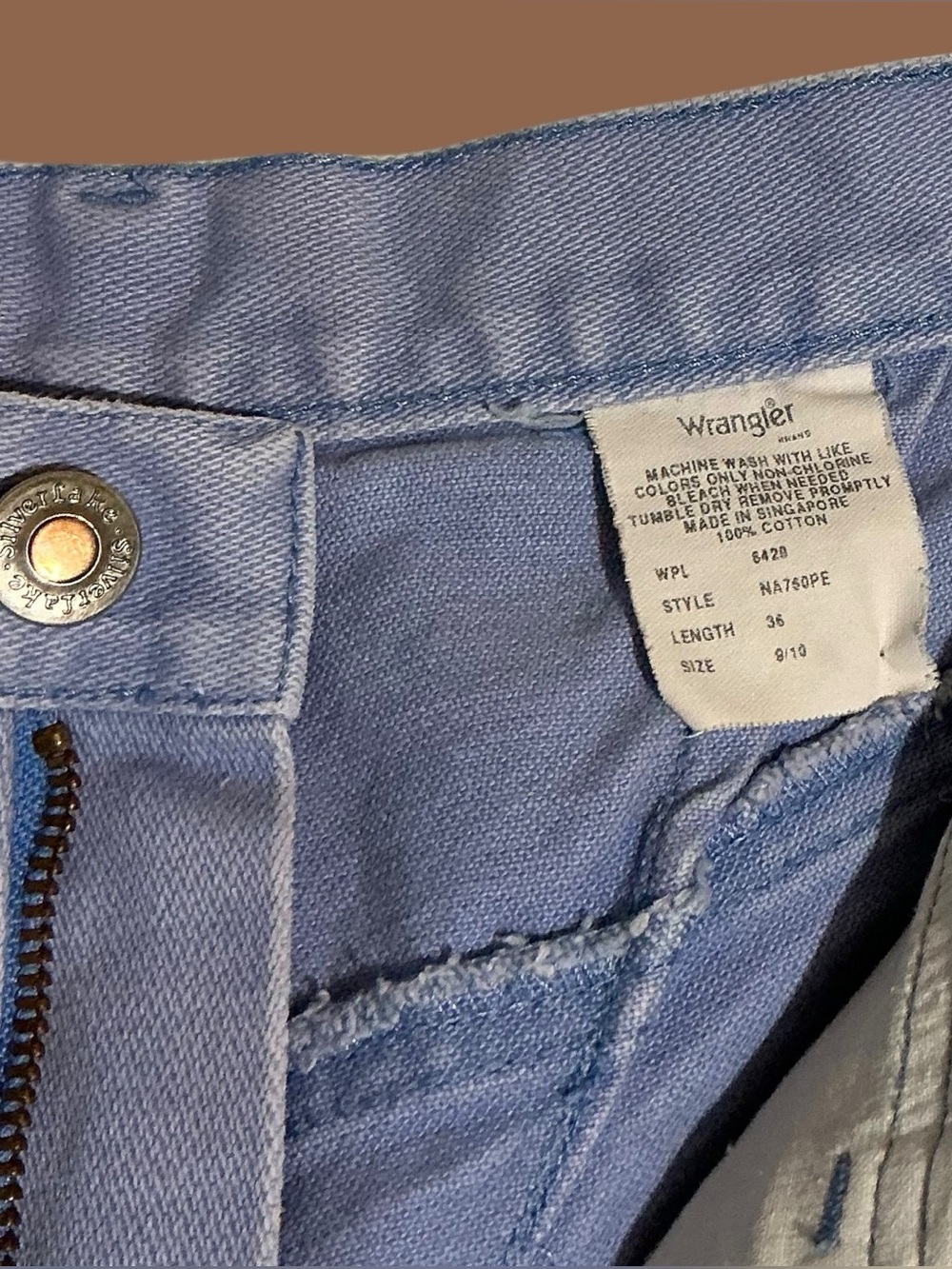 Vintage Wrangler High Rise Periwinkle Cutoff Shorts Raw Hem - Picture 3 of 6